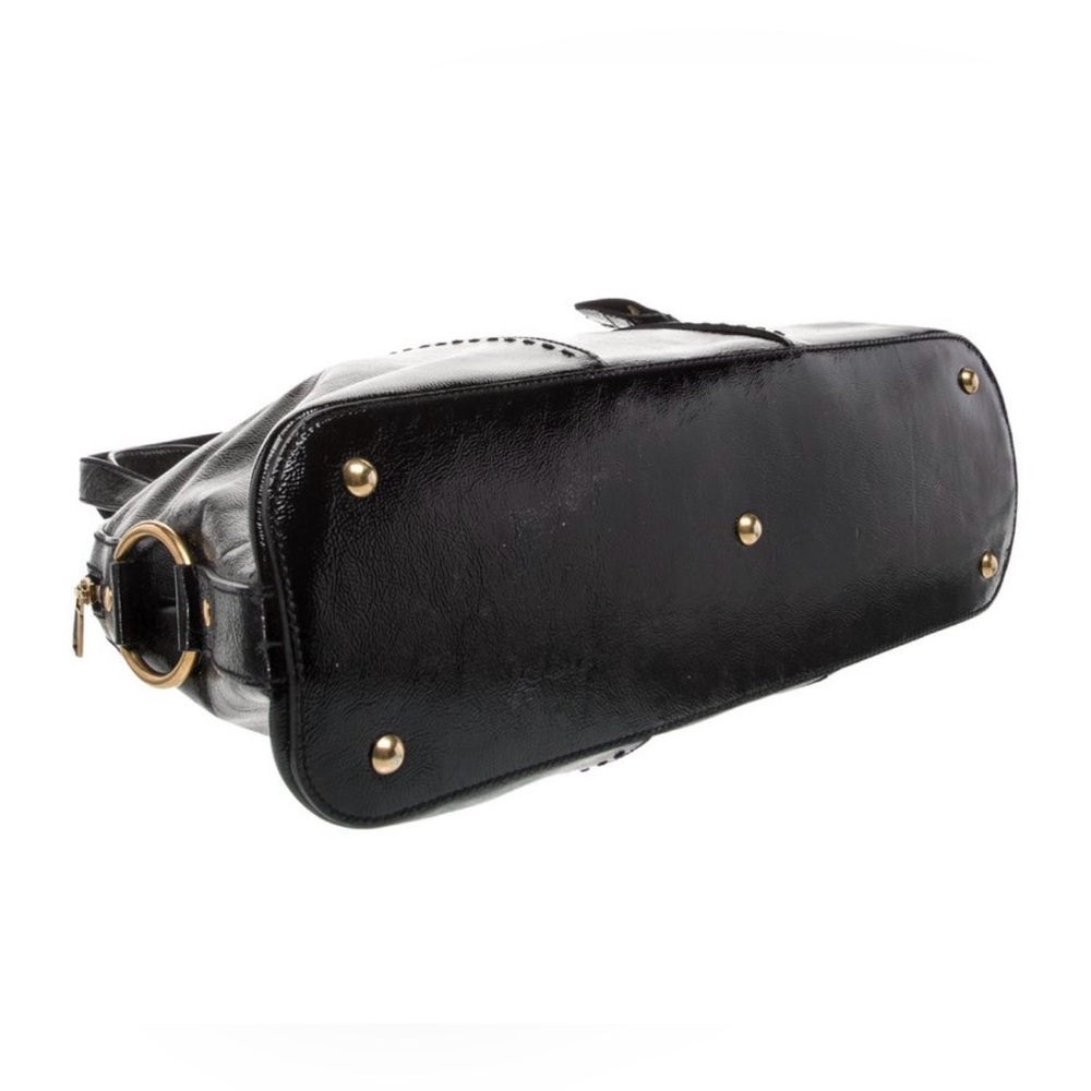 Yves Saint Laurent Shiny Black Shoulder Bag with Gold Details - Picture 4 of 4